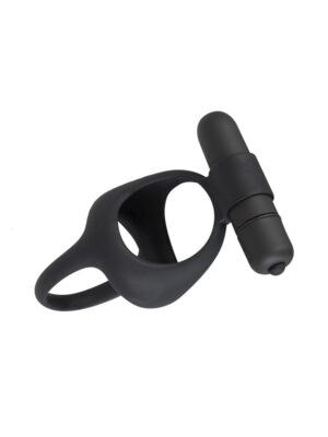 You2Toys Black Velvets: Vibro-Penisring mit Hodenteiler